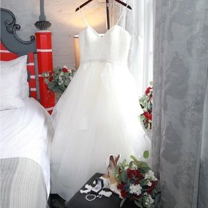 Beautiful white bridal dress.